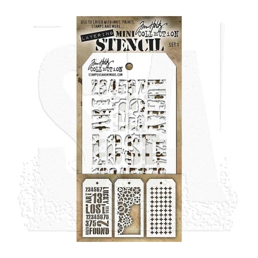 Tim Holtz Mini Layering Stencil Set #1