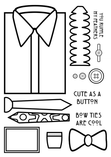 Bert & Gerts Build a Shirt & Tie A5 stamp set