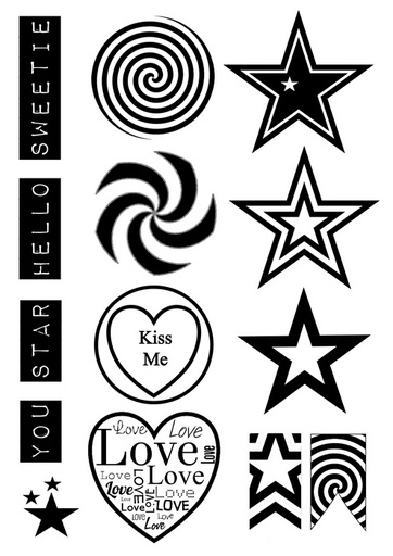 Bert & Gerts Hearts and Stars A5 stamp set