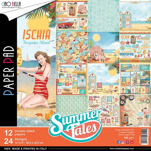Ciao Bella Paper - Summer Tales - 12"x12" Paper Pad 