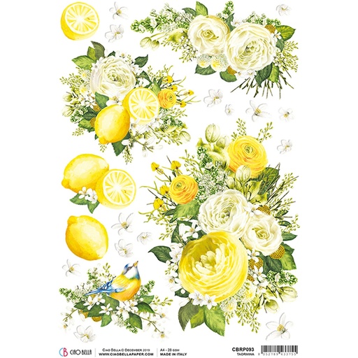 Ciao Bella Paper - Taormina A4 rice paper (SINGLE Sheet)