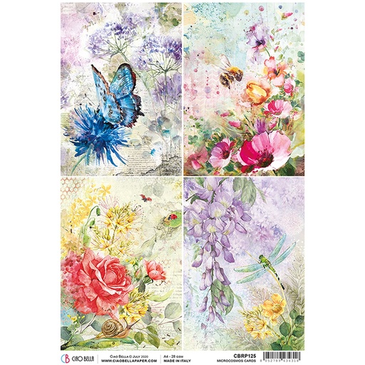 Ciao Bella Paper - Microcosmos Cards  A4 rice paper (SINGLE Sheet)