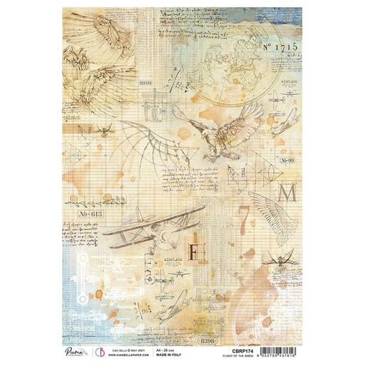 Ciao Bella Paper - Flight Of The Birds A4 rice paper (SINGLE Sheet)