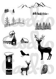 [CDCCSTSCE-01] Christmas Scenery 1 Clear Stamp Set
