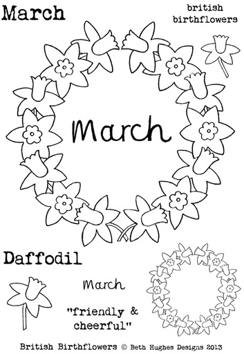 Beth Hughes - March Birth flowers stamp set