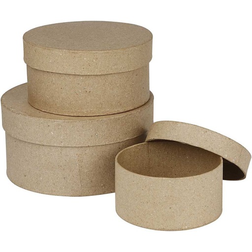 Creativ - Paper Mache Round Boxes (3pcs)
