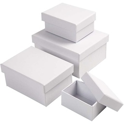 [CLCV264050] Rectangular Boxes 4 pcs, white
