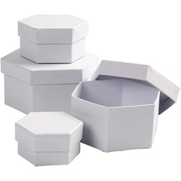 [CLCV264070] Hexagonal Boxes 4pcs white
