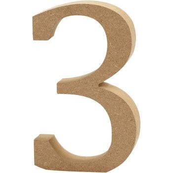 Creativ - Wooden Number 3 - 8cm