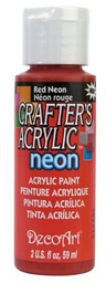 [CLDCA129-2OZ] Red Neon Crafters Acrylic  2oz