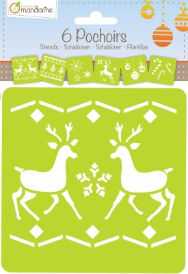 Set of 6 stencils, Christmas 2 Pack of 3