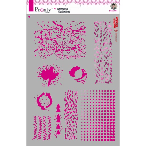 Pronty Crafts - Grunge Objects A4 Stencil