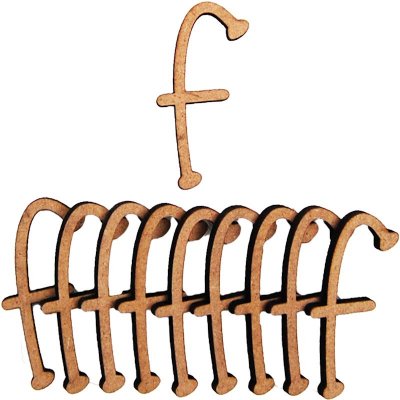 Pronty Crafts - MDF Letter f - 2.8cm (10pk)