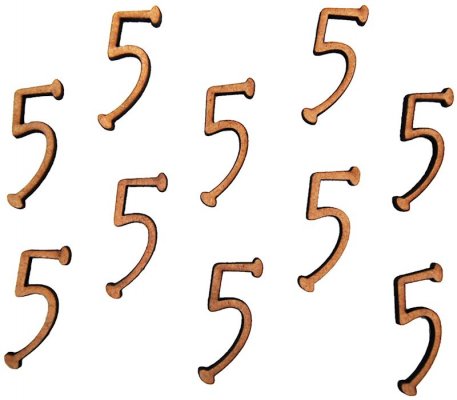 Pronty Crafts - MDF Number 5 - 2.8cm (10pk)