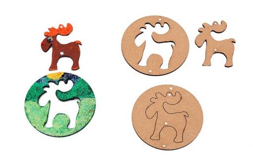 Pronty Crafts - MDF Christmas Reindeer Duo (3pack)