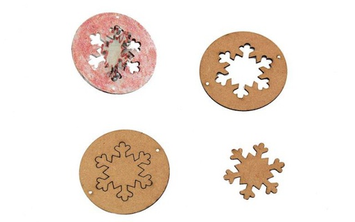 Pronty Crafts - MDF Christmas Snowflake Duo (3pack)