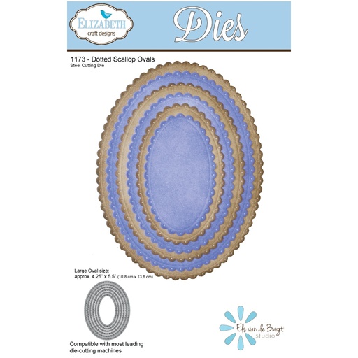 Elizabeth Craft Designs - Dotted Scallop Ovals Nesting Die Set