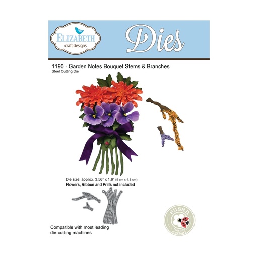 Elizabeth Craft Designs - Garden Notes Bouquet Stems & Branches Die Set