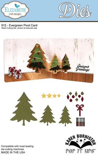 Elizabeth Craft Designs – Evergreen Pivot Card Die Set - POP IT UPS