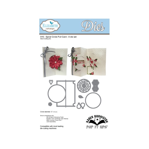 Elizabeth Craft Designs - Spiral Circle Pull Card Die Set - POP IT UPS