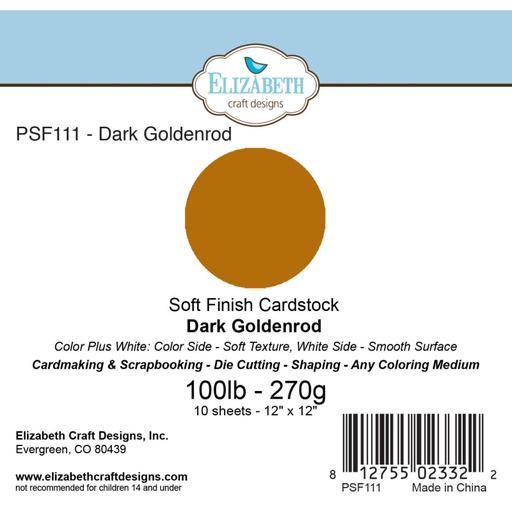 Elizabeth Craft Designs - 12"x12" Dark Goldenrod Soft Finish Cardstock