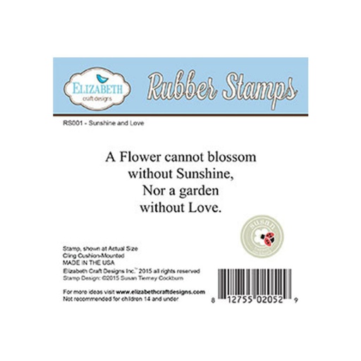 Elizabeth Craft Designs – Sunshine & Love Rubber Stamp