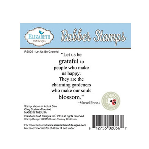 Elizabeth Craft Designs – Let Us Be Grateful Rubber Stamp