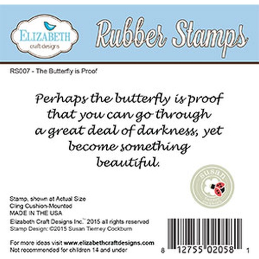 Elizabeth Craft Designs – The Butterfly is Proof Rubber Stamp