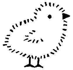 [FA65] Easter Chick - Traditional Wood Mounted Stamp