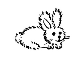 [FAA10] Fluffy Bunny - Traditional Wood Mounted Stamp