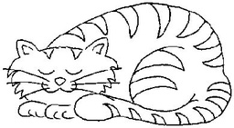 [FJ24] Sleeping Cat - Traditional Wood Mounted Stamp