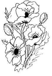 [FM08] Poppies - Traditional Wood Mounted Stamp