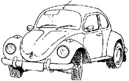 [FM33] V.W. Beetle - Traditional Wood Mounted Stamp
