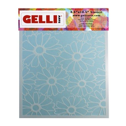 [GL013964779189] Gelli Arts Flower Stencil (For use with 8x10 plate)