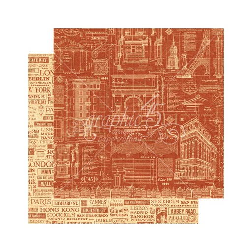 Graphic 45 - Cityscapes - Street of Dreams 12"x12" Paper (x10 Sheets)