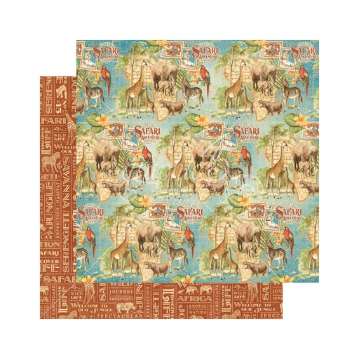 Graphic 45 - Safari - Creatures Great and Small 12"x12" Paper (x10 Sheets)