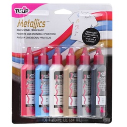[IL17581] Tulip Puffy Metallic Dimensional Fabric Paint - 6 pack
