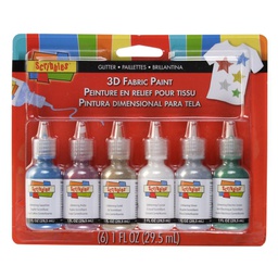[IL18535] Scribbles Glittering 3D Fabric Paint - 6 pack