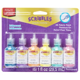 [IL18536] Scribbles Iridescent 3D Fabric Paint - 6 pack