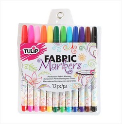[IL26662] Tulip  Rainbow Fine Tip Fabric Markers 12 Colour