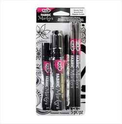 [IL33702] Tulip Fabric Markers Black Variety Pack Black 5pack