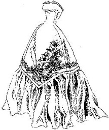 [JS15P] Joanna Sheen Flowers Evening Dress - Traditional Wood Mounted Stamp