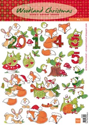 [MDAK0059] Elines Woodland Christmas 1 Sold in Packs of 10's