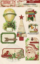 [MMEVC1018] Vintage Christmas Layered Stickers Sold in Singles