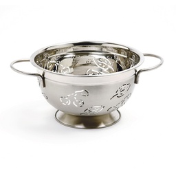 [NP232] 3 Qt Stainless Steel Colander - Leaves Cherry