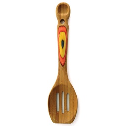 [NP5723] Rainbow Wood Bamboo Slotted Spoon