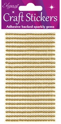 [OA025605] 3mm Pearls Gold Craft Stickers No.35 - 418 pieces