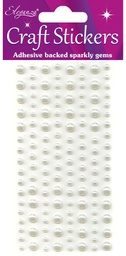 [OA025681] 3mm-6mm Pearls Ivory Craft Stickers No.61 - 136 Pieces