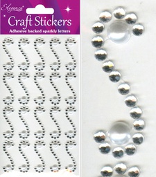 [OA025711] Diamond Pearl Scroll Craft Stickers x 20 pcs