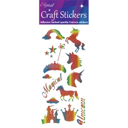 [OA028026] Unicorn Rainbow Glitter Eleganza Craft Stickers